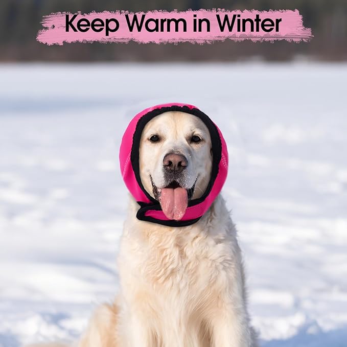 Dog Calming Hoodie, Dog Ear Muffs Noise Protection &amp; Anxiety Relief, No Shake Ear Wraps for Dogs Quiet Ears Cover Headband for Fireworks Grooming Swimming Bathing Force Drying