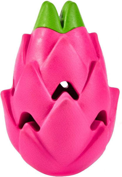 AUSCAT Dog Treat Dispensing Toys, Dispensing Puzzle Dog Toy for Aggressive Chewers, Rubber Dog Treat Dispenser, Interactive Stimulation Dog Food Toys, Pitaya Shape