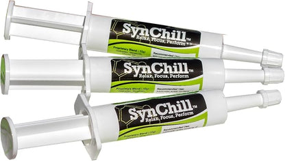 SynChill Oral Horse Calming Gel, 100% Natural &amp; Nutritional Supplement, Lab Proven Results, Designed for Focus &amp; Performance, Approved by Olympic Professionals &amp; Veterinarians, Made in USA - 3-Pack