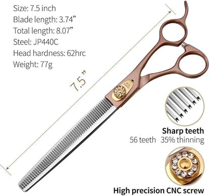 Fenice Peak Professional Thinning Scissors for Dog Cat 7/7.5&