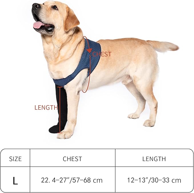 COODEO Dog Socks to Prevent Licking Paws, Healing Boots &amp; Paw Protectors with Non-Slip Bottoms for Wound Protection, Waterproof Sleeve Shoes for Licking（Grey，L_Left