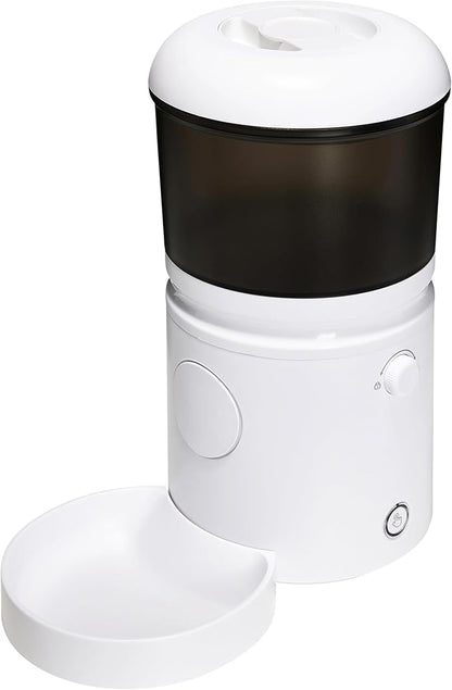 Amazon Basics Automatic Feeder for Cats and Dogs with Speed &amp; Portion Control, 4L Capacity, White