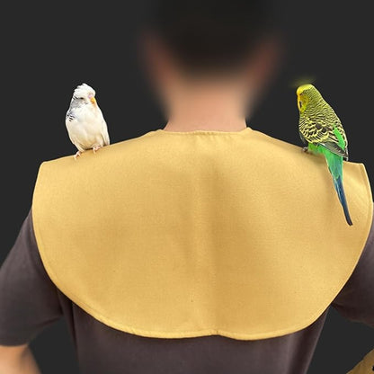 QBLEEV Parrot Anti-Scratch Shoulder Protector Hang Bird Anklet&amp;Toys, Stand Shoulder Cape, Multi-Functional Pet Shoulder Pad Diaper Shawl for Small Medium Parakeets Cockatiels, Sun Conures(Yellow)