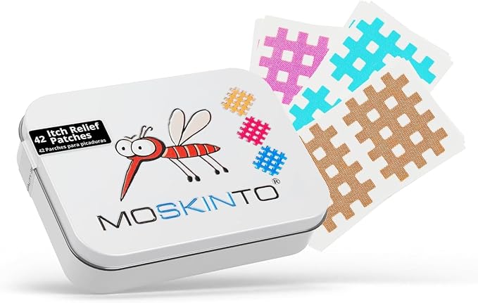 Moskinto The Original Itch Relief Patch, Mosquito Bite Patches for Kids and Adults, Instant Relief Natural Patches for Bug Bites, Travel Pack + Family Pack, Nude &amp; Colorful Patches, 66 Count