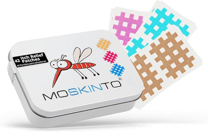 Moskinto The Original Itch Relief Patch, Mosquito Bite Patches for Kids and Adults, Instant Relief Natural Patches for Bug Bites, Travel Pack + Family Pack, Nude &amp; Colorful Patches, 66 Count
