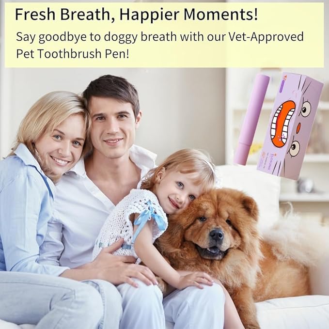 Pet Toothbrush Pen &amp; Oral Repair Gel for Dogs &amp; Cats – Teeth Cleaning Pen, Natural Plant Substance Tartar Remover for Repairing Pets&