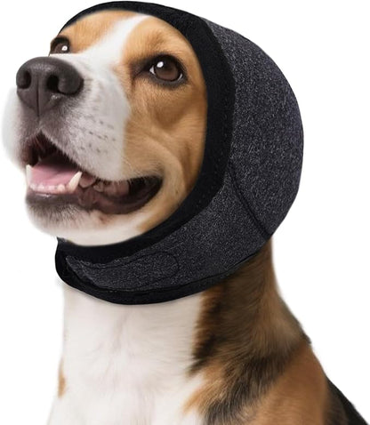 Dog Calming Hoodie, Dog Ear Muffs Noise Protection &amp; Anxiety Relief, No Shake Ear Wraps for Dogs Quiet Ears Cover Headband for Fireworks Grooming Swimming Bathing Force Drying