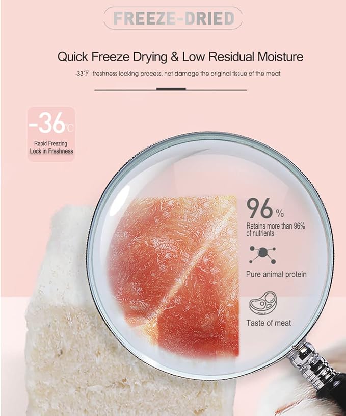 Freeze Dried Chicken Cat &amp; Dog Treats –8OZ Chicken Meat - High Protein, Bite-Sized, Training Treats Snacks (Chicken)