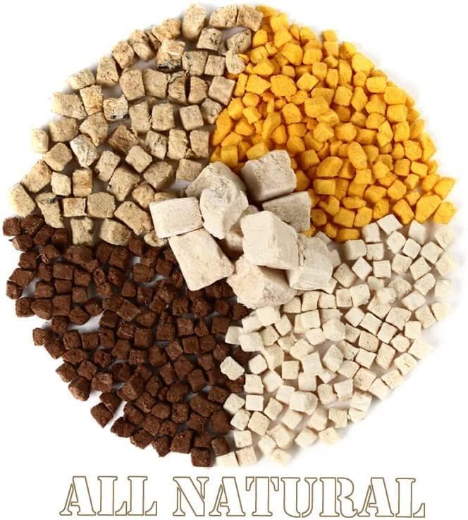 Organic Freeze Dried Dog &amp; Cat Treats - Single Ingredient, Grain Free Food Toppers for Healthy Pets, No Fillers or Preservatives (3 Bag, Salmon)