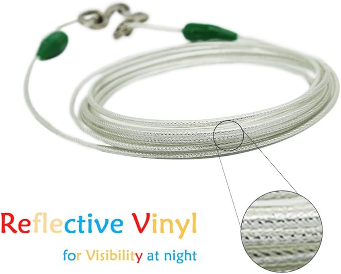 Petest 16 Inch Spiral Stake with 15ft Reflective Tie-Out Cable for Medium Dogs Up to 60 Pounds DarkGreen &amp; Silver