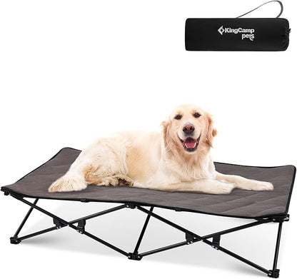 KingCamp Elevated Dog Bed for XL Dogs, Outdoor Raised Cooling Pet Cot Bed with Washable Breathable Mesh &amp; No-Slip Feet Perfect for Camping, Backyard, Indoor Use (X-Large, Black)