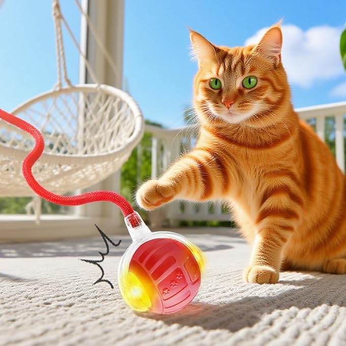 2026 New Interactive Pet Toy Ball, Smart Interactive Toy Ball for Cats &amp; Dogs, Electric Rolling Pet Toy Ball, Rechargeable Interactive Cat Toys for Bored Indoor Cats Kittens to Keep Busy (Gray)