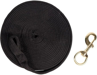 Dura-Tech Cushion Lunge Line for Horses | Stable Use &amp; Horse Training | Horse Lunge Line with Snap | Durable Horse Lead Rope | 30 Foot Length | Replaceable Brass Snap