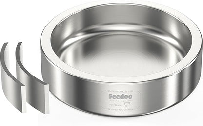 20oz Stainless Steel Cat Food &amp; Water Bowl - Double Walled 304 Stainless Steel Non-Slip Cat Dish | BPA-Free &amp; Dishwasher Safe for Indoor Cats