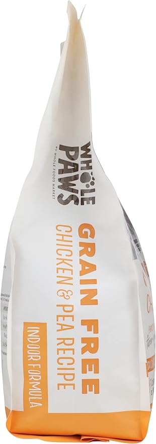 Whole Paws, Grain-Free Dry Cat Food, Chicken &amp; Pea Recipe, Enhanced with Fiber &amp; Prebiotics, Indoor Formula, 3.5 lb