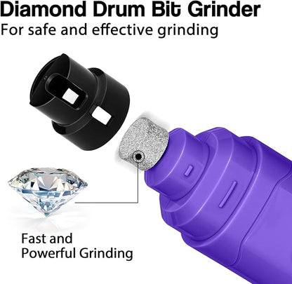 Casfuy Dog Nail Grinder Upgraded - Professional 2-Speed Electric Rechargeable Pet Nail Trimmer Painless Paws Grooming &amp; Smoothing for Small Medium Large Dogs &amp; Cats (Purple)