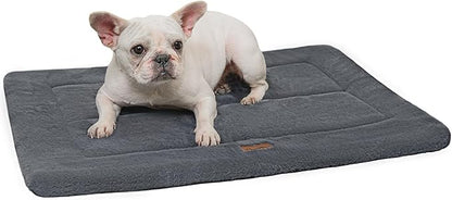 Made4Pets Dog Crate Pad Bed for Medium Dogs, Washable &amp; Reversible, Anti-Slip Kennel Mat for Cozy Sleeping, Soft Fluffy Dog Bed for Indoor &amp; Outdoor Use, 29"x21", Dark Gray