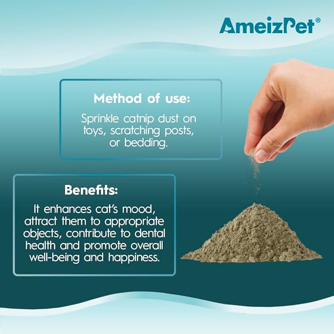 Catnip Dust for Cats, Catnip Alternative for Training &amp; Play, Cat &amp; Kitten Behaviour Dust 40g (0.09 Oz)