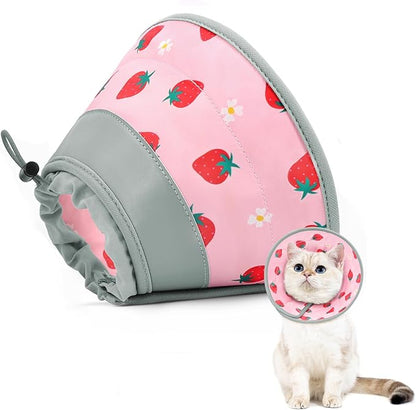 Cat Cone Collar Soft to Stop Licking, Adjustable, Foldable Lightweight Kitten Cones After Surgery Recovery for Cats &amp; Kittens, Cat Cone Alternative (Pink, L)