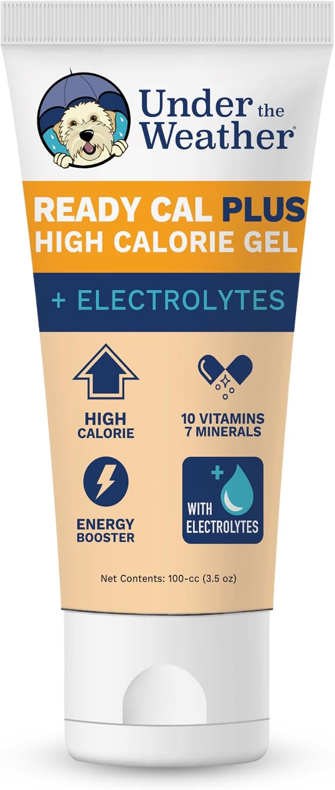 Under the Weather Pet Electrolytes Ready Cal Plus Gel for Dogs | Vet-Formulated High-Calorie Supplement for Dog &amp; Puppy | Provides Essential Calories &amp; Promotes Weight Gain | 3.5 Oz Tube Pack