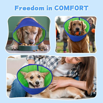 Dog Cone Soft Recovery Collars &amp; Cones After Surgery for Medium Large Dogs, Comfy Ecollars to Stop Licking, Adjustable, Dog Ecollars for Recovery Fabric: Soft Comfort, Ecollars of Shame Alternatives