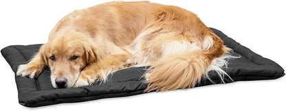 K9 Ballistics Tough Ripstop Dog Crate Pad - Durable &amp; Machine Washable with Non-Skid Bottom and 120-Day Warranty, Fits 42" Wire Crates - Large, Obsidian Black