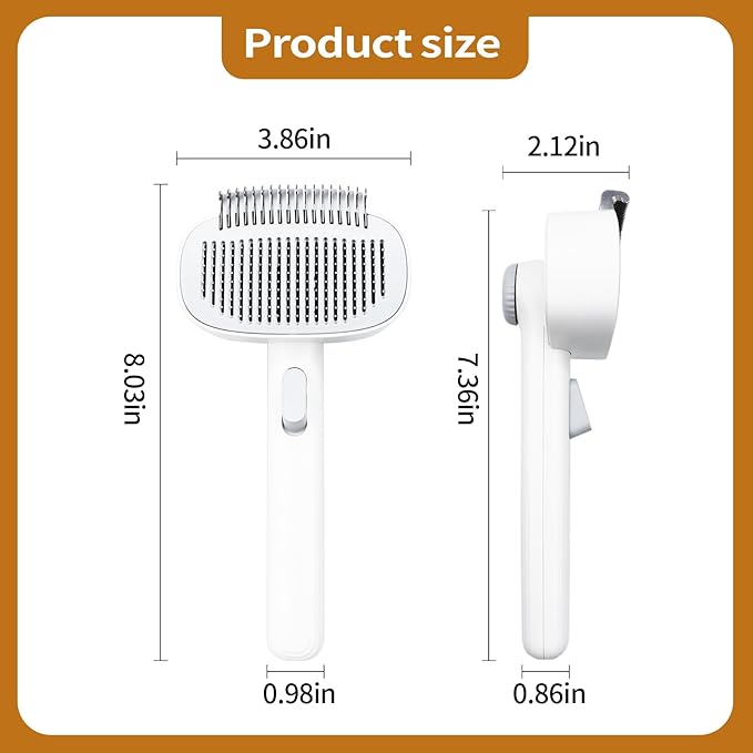 TemApex 2-in-1 Self Cleaning Shedding Brush &amp; Dematting Comb for Long Haired Cats and Dogs, Pet Grooming Deshedding Brush for Dog and Cat Removes Loose Fur &amp; Tangles