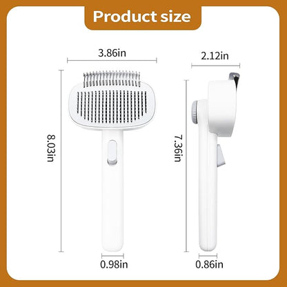 TemApex 2-in-1 Self Cleaning Shedding Brush &amp; Dematting Comb for Long Haired Cats and Dogs, Pet Grooming Deshedding Brush for Dog and Cat Removes Loose Fur &amp; Tangles