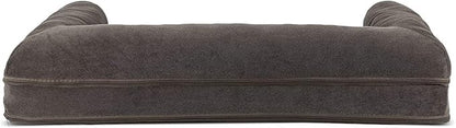 Furhaven Orthopedic Dog Bed for Large/Medium Dogs w/ Removable Bolsters &amp; Washable Cover, For Dogs Up to 55 lbs - Sherpa &amp; Chenille Sofa - Coffee, Large