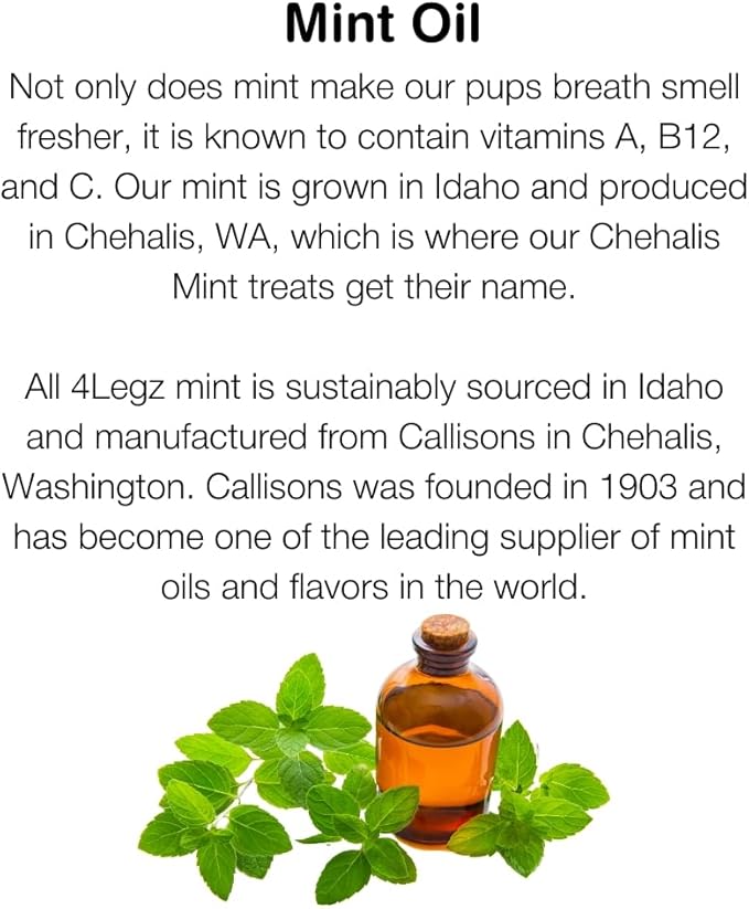Chehalis Mint Dog Treats – Healthy, Crunchy, Vegan Biscuits with Whole &amp; Real Ingredients – All Natural &amp; USA‐Baked, (7 Ounce, Pack of 3)