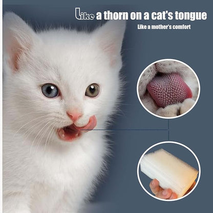 2PC Soft Cat Brush for Grooming - Gentle Cat Tongue Brush with 1300+ Barbed Serrations, Brushes for Sensitive Cats - Lightweight, gentle, Perfect for Daily Grooming &amp; Enhancing Bonding