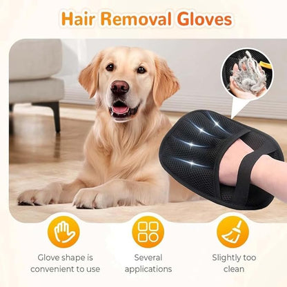 2PCS Pet Hair Remover, Electrostatic Pet Hair Removal Gloves, Reusable Cat &amp; Dog Hair Remover for Couch, Furniture, Carpet, Curtain, Upgraded Animal Fur Removal Tool, Cat Grooming Gloves