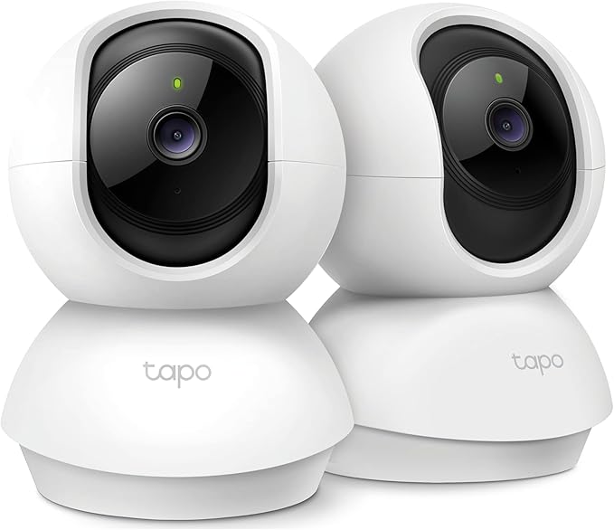 TP-Link Tapo 2K Pan/Tilt Security Camera for Baby Monitor, Dog Camera w/Motion Detection, 2-Way Audio, Siren, Night Vision, Cloud &amp; SD Card Storage, Works with Alexa &amp; Google Home, 2-Pack (C210P2)