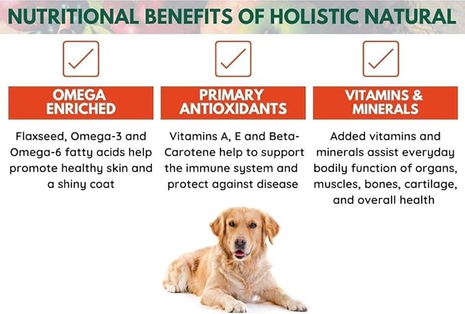 Bench &amp; Field Holistic Natural Adult Dry Dog Food, Chicken Meal and Brown Rice Recipe 6.6 lb Bags (Pack of 4)
