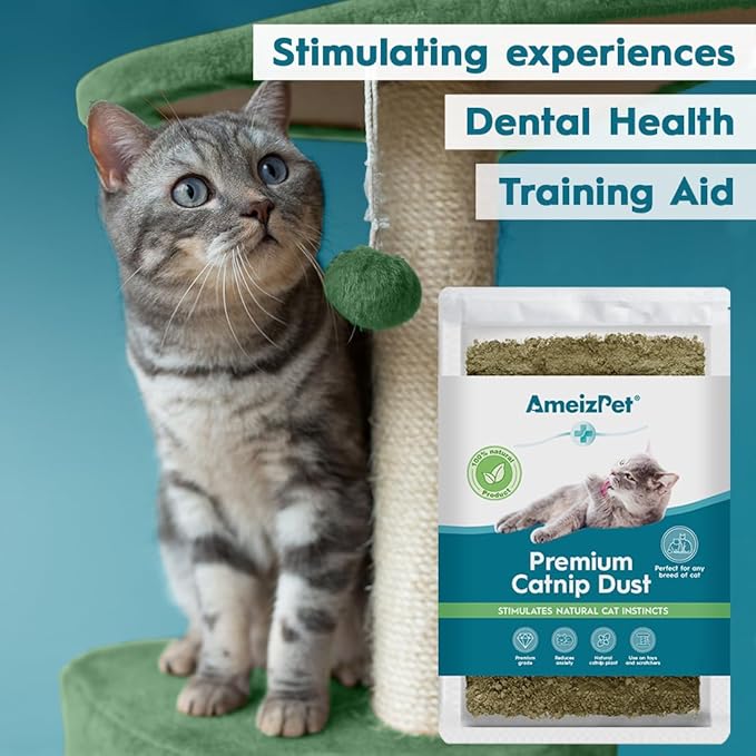 Catnip Dust for Cats, Catnip Alternative for Training &amp; Play, Cat &amp; Kitten Behaviour Dust 40g (0.09 Oz)