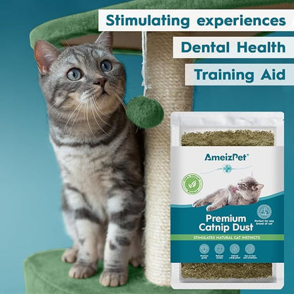 Catnip Dust for Cats, Catnip Alternative for Training &amp; Play, Cat &amp; Kitten Behaviour Dust 40g (0.09 Oz)