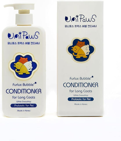 Unipaws Biotin Long-Haired Dog Conditioner – Volumizing, Anti-Shedding, Detangling &amp; Softening for Glossy, Show-Ready Coats with Hibiscus – EWG Green &amp; Medicated, Made in Korea, 16.9 Fl Oz / 500ml