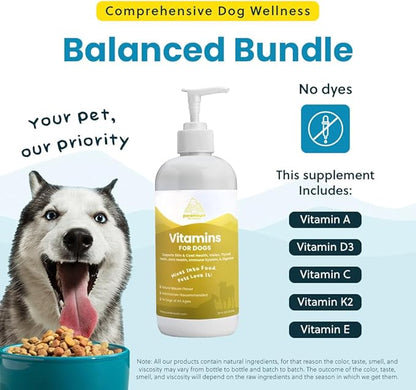 Liquid Multivitamin for Dogs with Probiotics, 8 in 1 Vitamins for Immune Support, Energy &amp; Digestion, High Absorption Liquid Dog Supplement, Made in USA, 16 oz