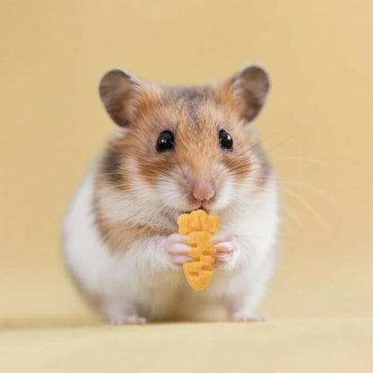 Abizoo Hamster &amp; Gerbil Treats, Crunchy Baked Hamster Snacks with Carrot and Yeast, Natural Training Reward Chew Treats for Small Animals, Supports Digestion and Dental Health