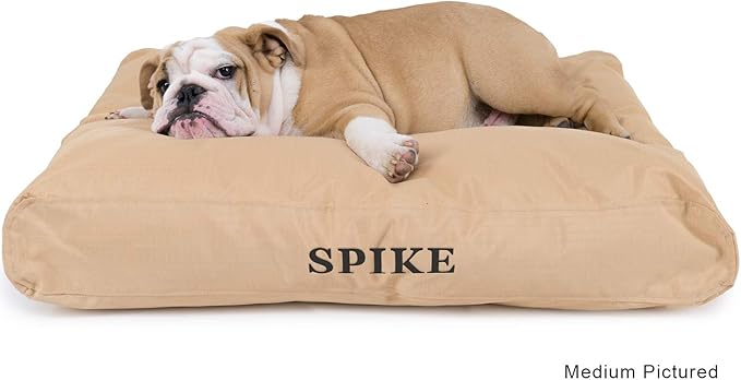 K9 Ballistics Tough Rectangle Pillow Large Dog Bed - Removable Cover, Washable, Durable &amp; Water Resistant Dog Bed Made for Big Dogs 40"x34", Obsidian Black