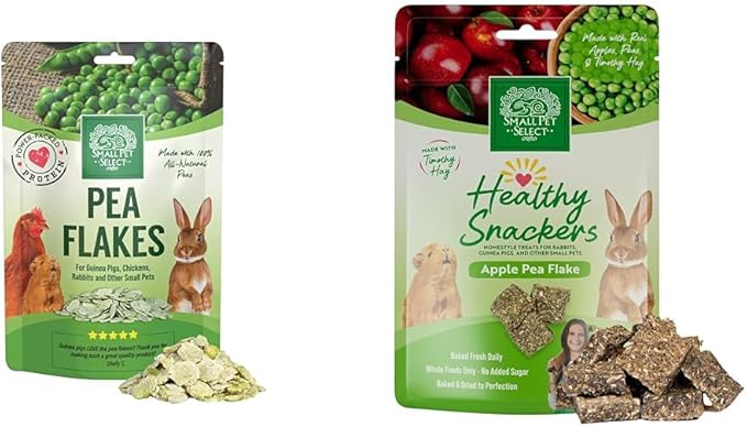 Small Pet Select- Pea Flakes, 8oz &amp; Healthy Snackers - Apple Pea Flake, 2 oz