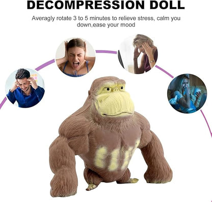 Stretchy Glue-Sand Filled Rubber Gorilla Soft Latex Decompression Doll Toy, Animal High-Elastic Stretchable, Adults&