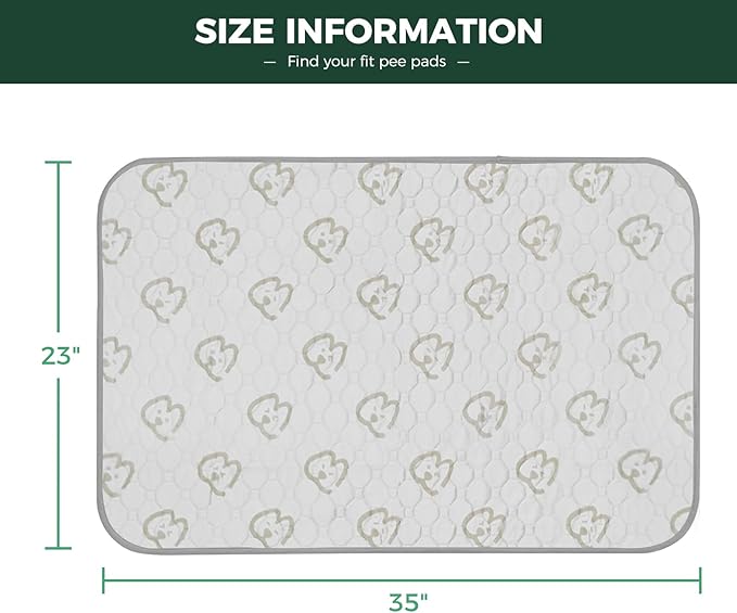 FXW Washable Pee Pads for Dogs, Puppy Pads with Super Absorbent, Specifically Designed for 36inch Cages, 35" × 23" Rectangle, Khaki, 4 Packs