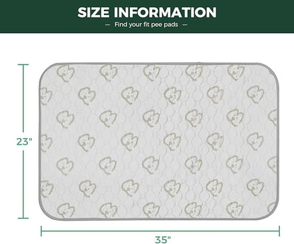 FXW Washable Pee Pads for Dogs, Puppy Pads with Super Absorbent, Specifically Designed for 36inch Cages, 35" × 23" Rectangle, Khaki, 4 Packs