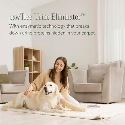 pawTree Urine Eliminator™ - Stain &amp; Odor Remover for Cats and Dog. Enzymatic technology permanently removes old and new stains, neutralizes odors, and prevents repeat marking. Ideal for carpets.