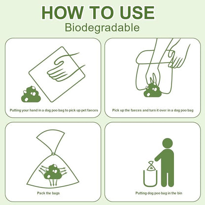 Green Dog Poo Bags Lavender scent - 270 Large Biodegradable Poop Bags, Extra Thicken Strong Corn Starch Blended Compostable Leak Proof Poop Waste Bag for Dogs