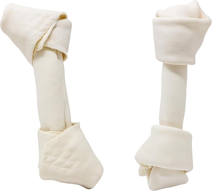 hotspot pets 10 Inch Large Rawhide Dog Bones - Made from Grass Fed Cows - Long Lasting Chews Great for Dental &amp; Oral Care - Bones for Aggressive Chewers &amp; Large Dogs (10 Inch - 4 Count)