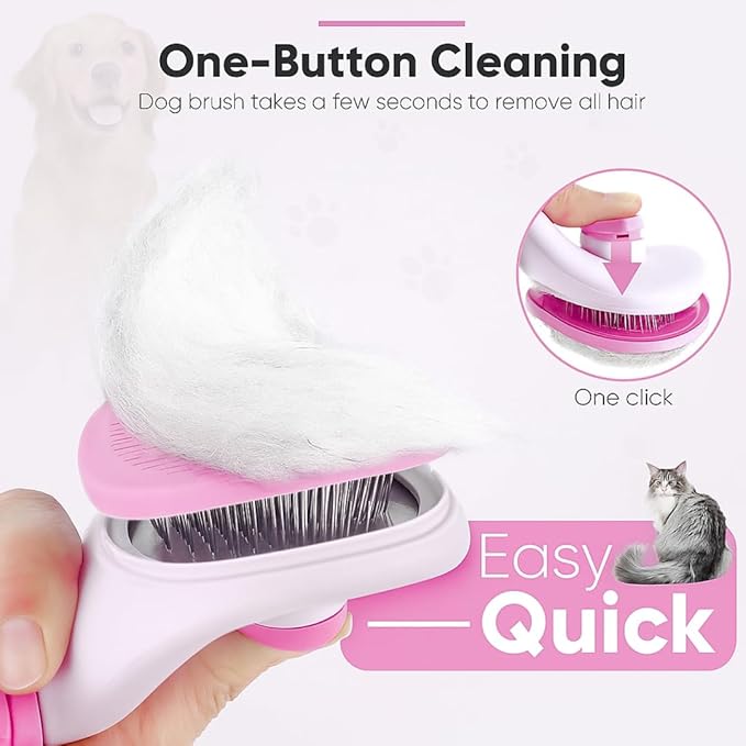 Namylya Cat Brush for Shedding &amp; Grooming – Slicker Brush for Dogs and Cats with Long Hair – Removes Tangles, Mats &amp; Loose Fur