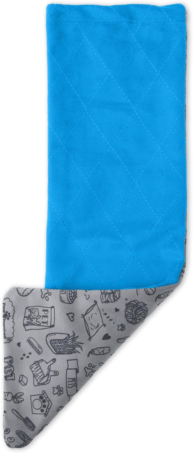 Paw Inspired Fitted Fleece Liner for Ferret Nation, Critter Nation Cage for Ferrets, Rats, Chinchillas, Hedgehogs &amp; Other Small Animals (Blue, Ramp Cover)