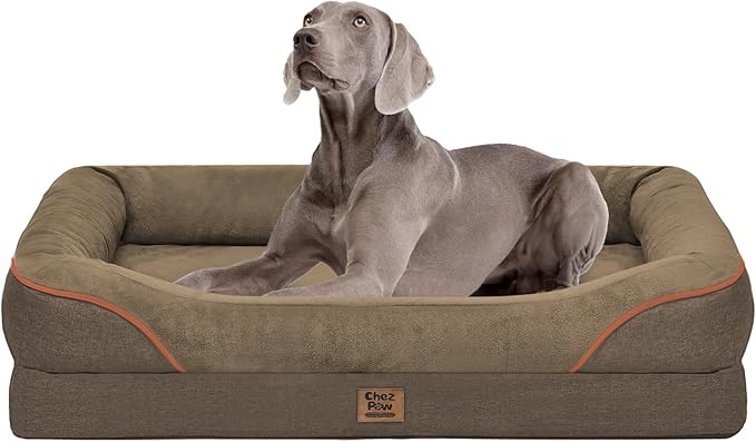 Washable Orthopedic Large Dog Bed - XL Large Dog Bed with Removable Bolsters Cover Foam Support Big Dogs Beds Non-Slip Bottom &amp; Waterproof
